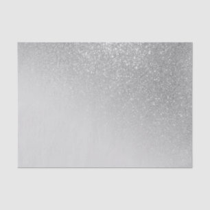 Diagonal Gray Silver Glitter Gradient Ombre Tissue Paper