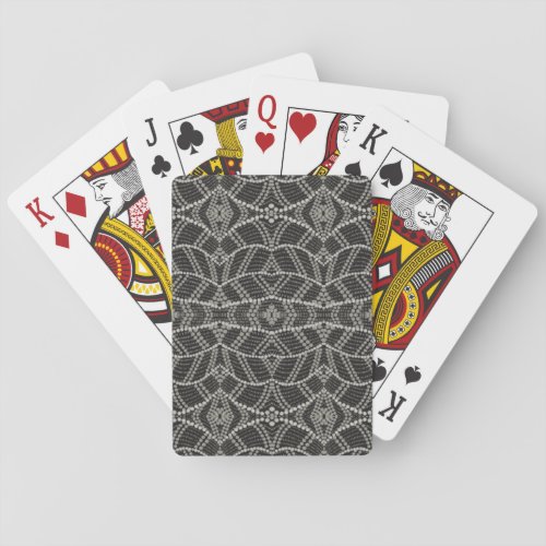 Diagonal Grayish Wavy Spotted Dots Patterned Poker Cards