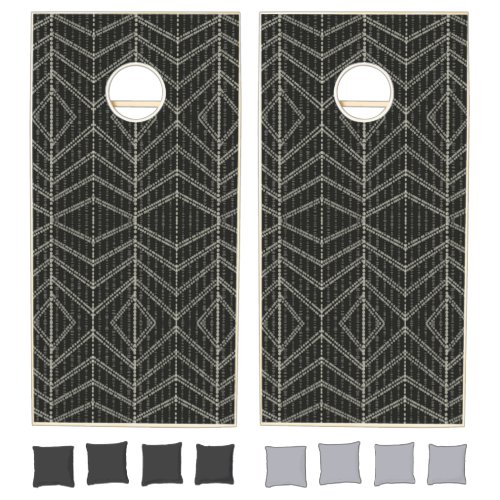 Diagonal Horizontal Vertical Grayish Spotted Dots Cornhole Set