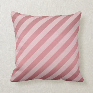 Diagonal Light Dusty Rose  Stripe  Pattern Throw Pillow