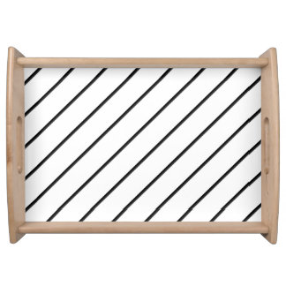 Diagonal Lines (black) Serving Tray