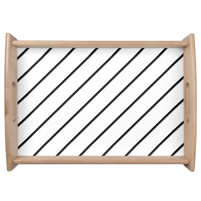 Diagonal Lines (black) Serving Tray (Front)