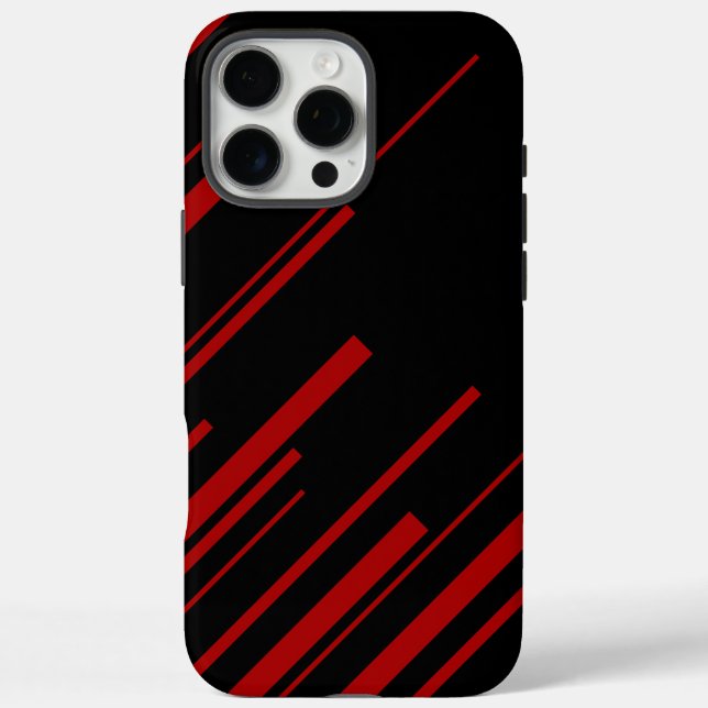 Diagonal Lines in Red and Black Case-Mate iPhone Case (Back)