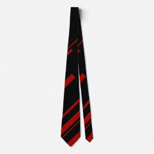 Diagonal Lines in Red and Black Neck Tie