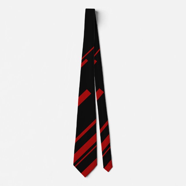 Diagonal Lines in Red and Black Neck Tie (Front)