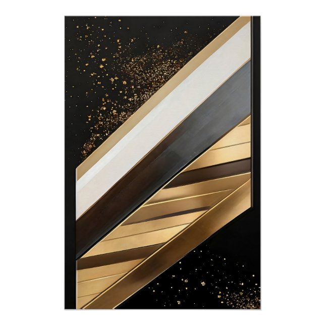 Diagonal Lines of Gold Poster (Front)