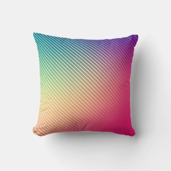 Diagonal Lines On Rainbow Throw Pillow by StargazerDesigns at Zazzle