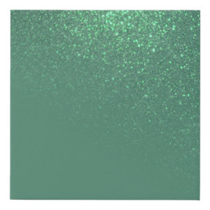 Diagonal Mermaid Teal Green Glitter Gradient Ombre Faux Canvas Print