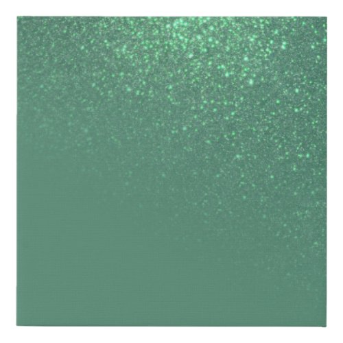 Diagonal Mermaid Teal Green Glitter Gradient Ombre Faux Canvas Print