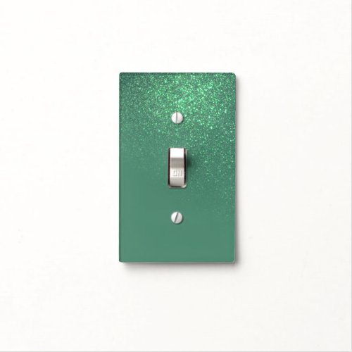 Diagonal Mermaid Teal Green Glitter Gradient Ombre Light Switch Cover
