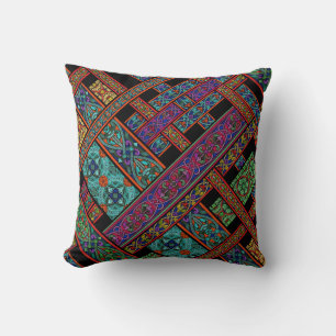 Diagonal Midnight Sun Throw Pillow