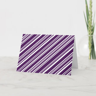 Diagonal Mixed Purple and White Stripes Card