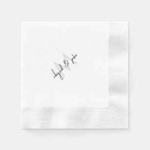 Diagonal Monogram & Couple Names Wedding Coined Napkins