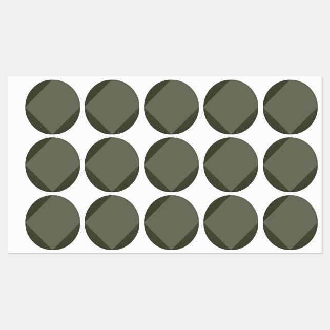 Diagonal Moss Green Circle Stickers Labels (Sheet)