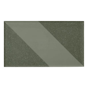 Diagonal Moss Green Custom Name Tag