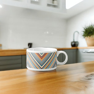 Diagonal Multicolor Stripes Bowl