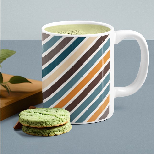 Diagonal Multicolor Stripes Coffee Mug (Mugs and cups)