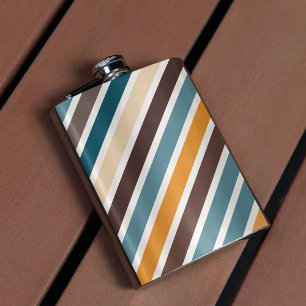 Diagonal Multicolor Stripes Flask
