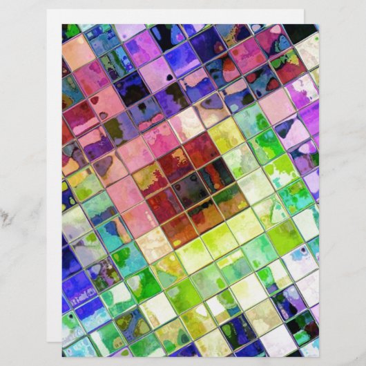 Diagonal Multicolored Tiled Reflections (Front/Back)