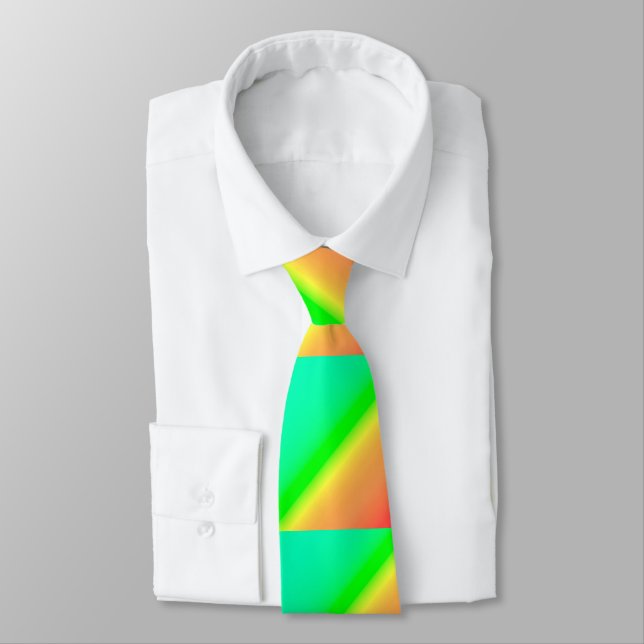 Diagonal Ombre Green Neck Tie (Tied)