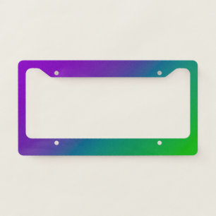 Diagonal Ombre Purple Green  License Plate Frame