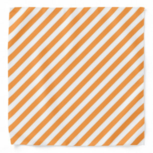 Diagonal orange and white stripes pattern bandana