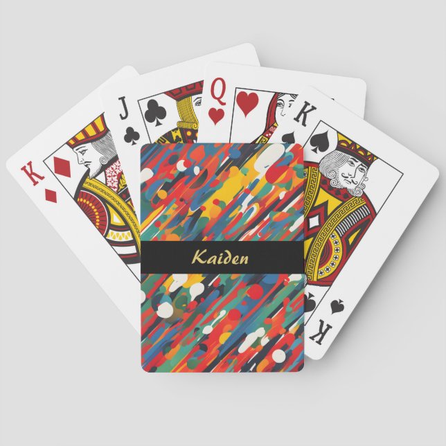 Diagonal Paint Splash Poker Cards (Back)