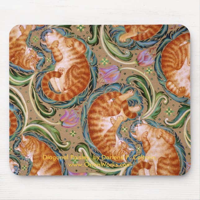 Diagonal Paisley, Diagonal Paisley, by Darlene ... Mouse Pad (Front)