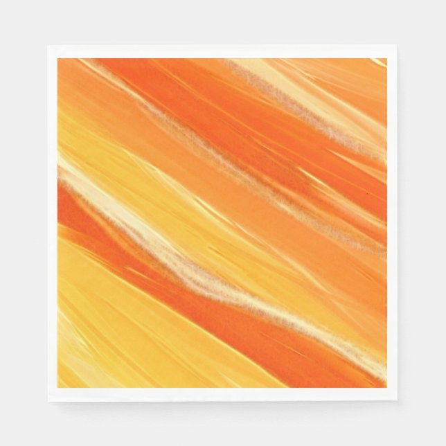Diagonal pattern in tropical orange and yellow napkins (Front)