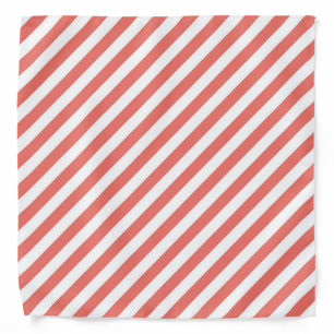 Diagonal pattern of pink and white stripes bandana