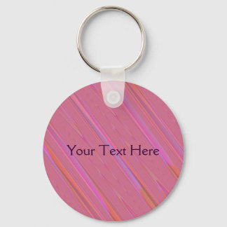 Diagonal Pink Abstract Pattern Keychain