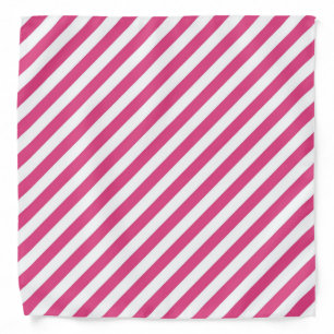 Diagonal pink and white stripes pattern bandana