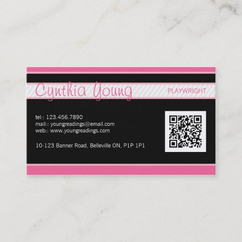 Diagonal Pinstripe - Pink Business Cards