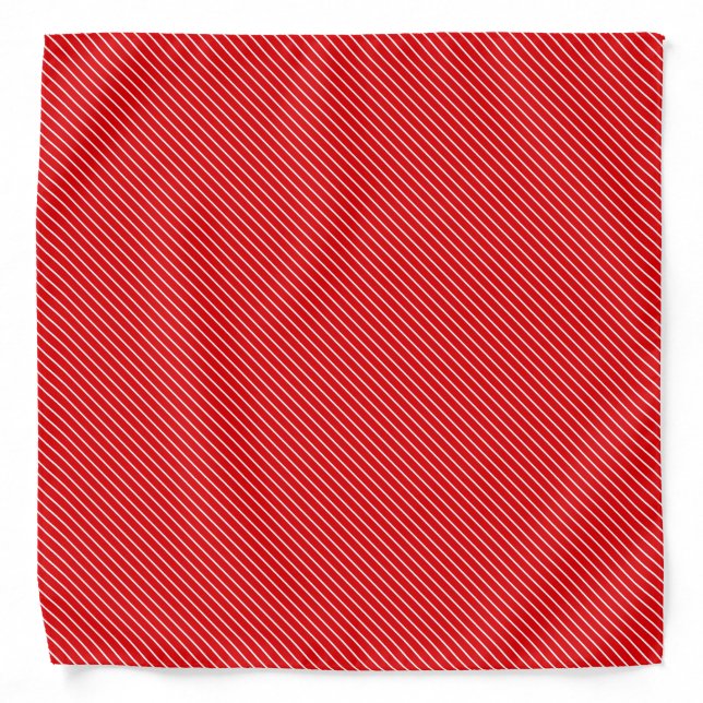 Diagonal pinstripes - deep red and white bandana (Front)
