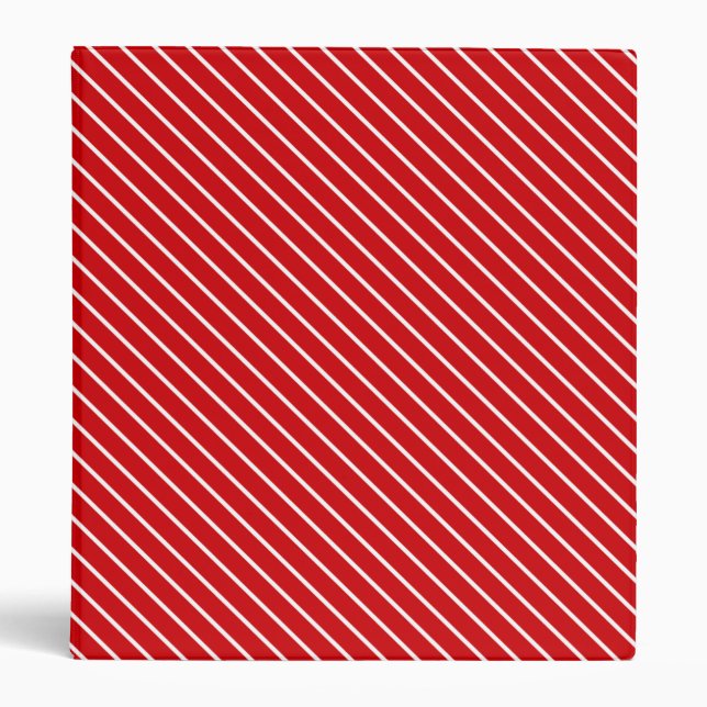 Diagonal pinstripes - deep red and white binder (Front)
