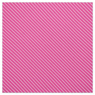 Diagonal pinstripes - fuchsia pink and white fabric