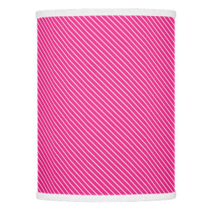Diagonal pinstripes - fuchsia pink and white lamp shade