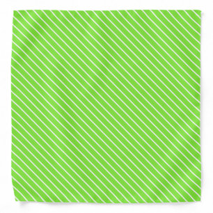 Diagonal pinstripes - lime green and white bandana