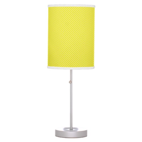 Diagonal pinstripes _ mustard yellow and white table lamp