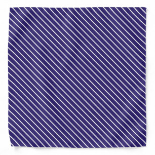 Diagonal pinstripes - navy blue and white bandana