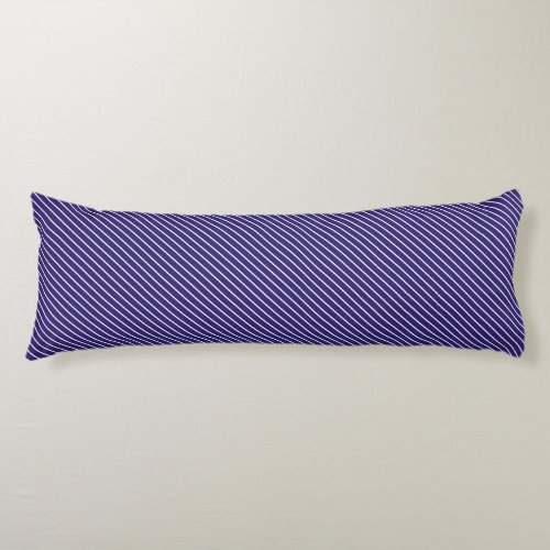 Diagonal pinstripes _ navy blue and white body pillow