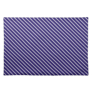 Diagonal pinstripes - navy blue and white placemat