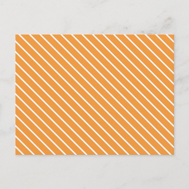 Diagonal pinstripes - orange and white postcard (Front)