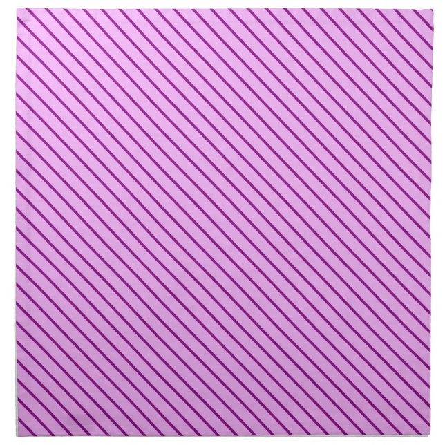 Diagonal pinstripes - orchid and purple napkin (Front)