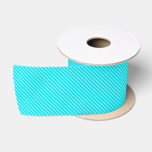 Diagonal pinstripes - turquoise and white satin ribbon