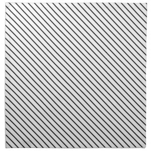 Diagonal pinstripes - white and black cloth napkin