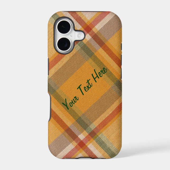 Diagonal Plaid With Text Case-Mate iPhone Case (Back)