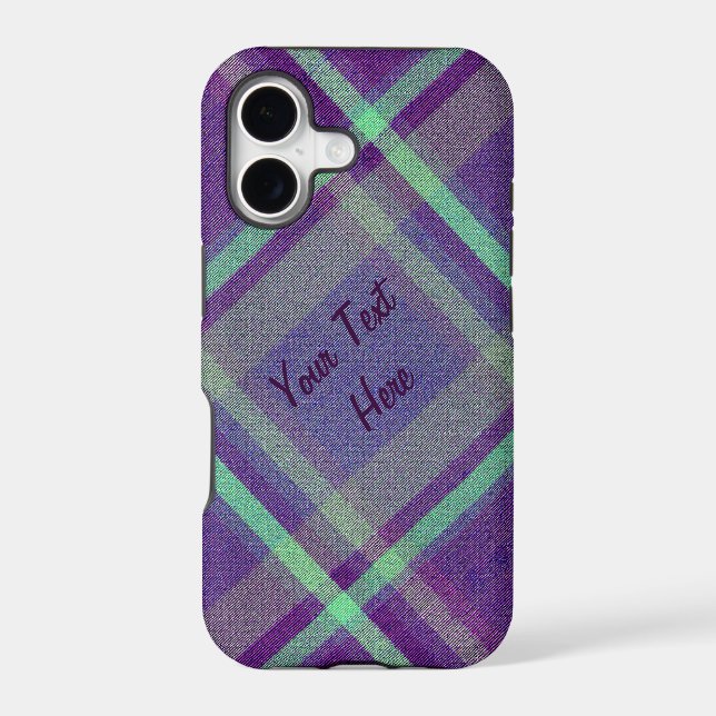 Diagonal Plaid With Text Case-Mate iPhone Case (Back)