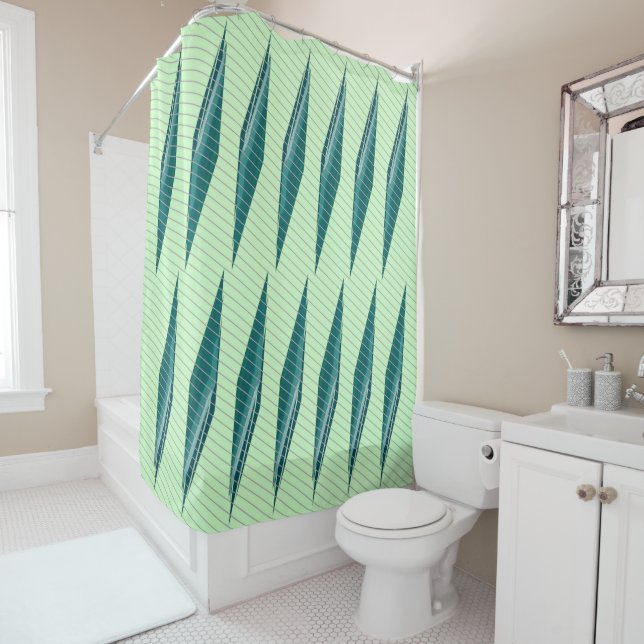Diagonal Print Shower Curtain (In Situ)