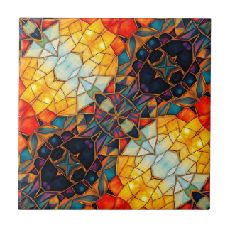 Diagonal Purple  Ceramic Tile